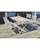 Gartenset Marius Klapptisch + 4 graue Aluminium-Klappstühle - 140x80 cm