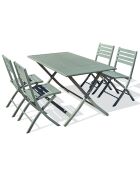 Gartenset Marius TB140 Klapptisch + 4 khakifarbene Marius CP Klappstühle - 140x80x73 cm