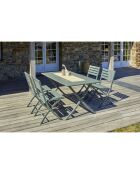 Gartenset Marius TB140 Klapptisch + 4 khakifarbene Marius CP Klappstühle - 140x80x73 cm