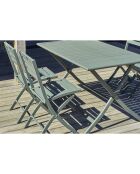 Gartenset Marius TB140 Klapptisch + 4 khakifarbene Marius CP Klappstühle - 140x80x73 cm