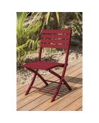 Set de jardín Mesa plegable Marius TB140 + 4 sillas plegables Marius CP carmín - 140x80x73 cm