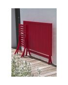 Set de jardín Mesa plegable Marius TB140 + 4 sillas plegables Marius CP carmín - 140x80x73 cm