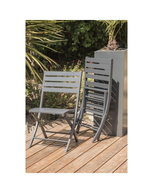 Gartenset Marius TB140 Klapptisch + 4 anthrazitgraue Marius CP Klappstühle - 140x80x73 cm