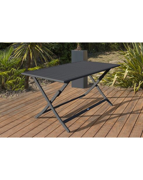 Gartenset Marius TB140 Klapptisch + 4 anthrazitgraue Marius CP Klappstühle - 140x80x73 cm