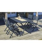 Gartenset Marius TB140 Klapptisch + 4 anthrazitgraue Marius CP Klappstühle - 140x80x73 cm