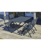 Gartenset Marius TB140 Klapptisch + 4 anthrazitgraue Marius CP Klappstühle - 140x80x73 cm