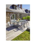 Gartengarnitur Tisch Miami-tb240-Khaki ausziehbar + 8 Stühle miami-ft-Khaki stapelbar khaki