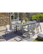 Gartengarnitur Tisch Miami-tb240-Khaki ausziehbar + 8 Stühle miami-ft-Khaki stapelbar khaki