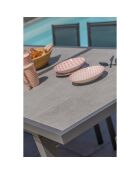 Gartenset Venise-TB250 ausziehbarer Tisch + 6 Sessel Alu-Miami-FT stapelbar Anthrazitgrau