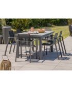 Gartenset Venise-TB250 ausziehbarer Tisch + 6 Sessel Alu-Miami-FT stapelbar Anthrazitgrau