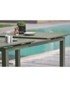 Gartenset Miami-TB240-Khaki ausziehbarer Tisch + 6 stapelbare Miami-FT-Khaki-Sessel in Khaki