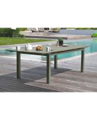 Gartenset Miami-TB240-Khaki ausziehbarer Tisch + 6 stapelbare Miami-FT-Khaki-Sessel in Khaki
