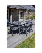 Ensemble de jardin Table Camargue + 6 Fauteuils gris anthracite