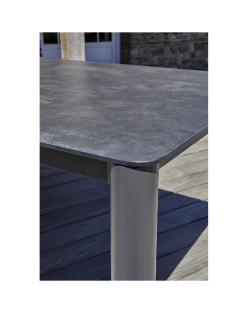 Ensemble de jardin Table Camargue + 8 Fauteuils gris anthracite