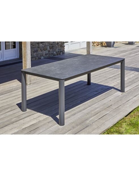 Ensemble de jardin Table Camargue + 8 Fauteuils gris anthracite
