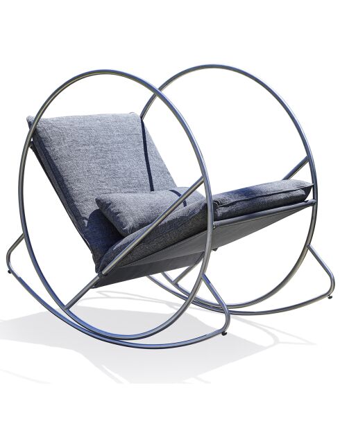 CAPRERA Gartenschaukelstuhl aus Textilen und grauem Edelstahl - 70x120x110 cm