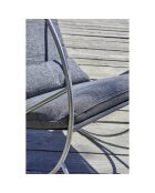 CAPRERA Gartenschaukelstuhl aus Textilen und grauem Edelstahl - 70x120x110 cm