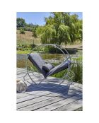 CAPRERA Gartenschaukelstuhl aus Textilen und grauem Edelstahl - 70x120x110 cm