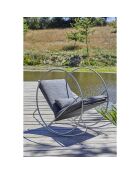 CAPRERA Gartenschaukelstuhl aus Textilen und grauem Edelstahl - 70x120x110 cm