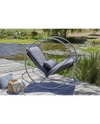 CAPRERA Gartenschaukelstuhl aus Textilen und grauem Edelstahl - 70x120x110 cm