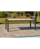 Gartenset VENISE-TB200 Tisch + 6 Sessel ALU-MIAMI-FT stapelbar Anthrazitgrau