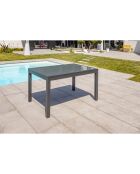 Gartentisch Toledo aus Aluminium und Glasplatte mit anthrazitgrauer Verlängerung - 135/270x90x75 cm