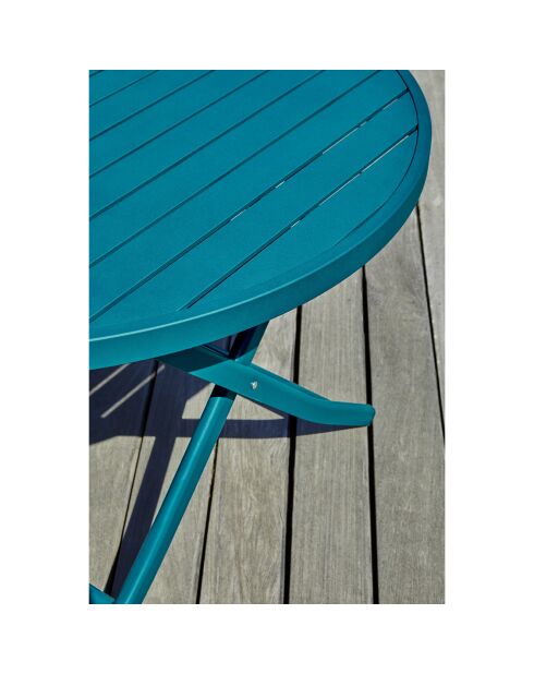 Gartenset MARIUS-TB110-CANARD Klapptisch + 4 MARIUS-CP-CANARD Klappstühle in Entenblau