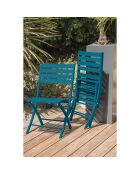 Gartenset MARIUS-TB110-CANARD Klapptisch + 4 MARIUS-CP-CANARD Klappstühle in Entenblau