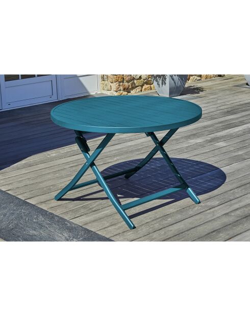 Gartenset MARIUS-TB110-CANARD Klapptisch + 4 MARIUS-CP-CANARD Klappstühle in Entenblau