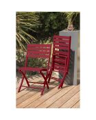 Gartenset MARIUS-TB110-CARMIN Klapptisch + 4 MARIUS-CP-CARMIN Klappstühle, karminrot