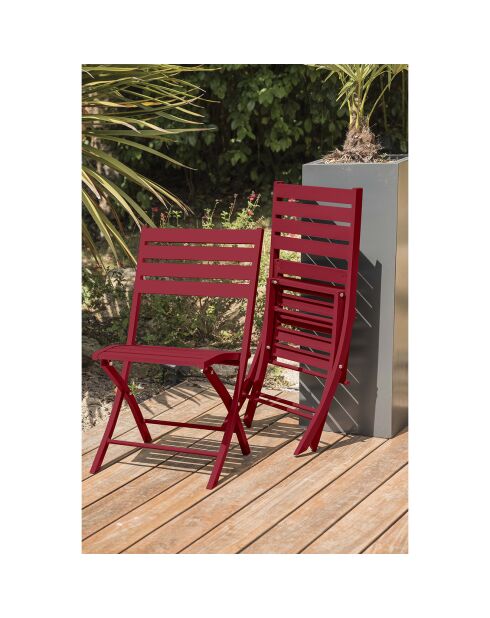 Gartenset MARIUS-TB110-CARMIN Klapptisch + 4 MARIUS-CP-CARMIN Klappstühle, karminrot