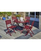 Gartenset MARIUS-TB110-CARMIN Klapptisch + 4 MARIUS-CP-CARMIN Klappstühle, karminrot
