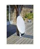 MARIUS-TB110-GRIS Klappgartentisch + 4 MARIUS-CP-GRIS zusammenklappbare graue Stühle