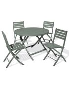Gartenset MARIUS-TB110-KAKI Klapptisch + 4 MARIUS-CP-KAKI Klappstühle in Khaki