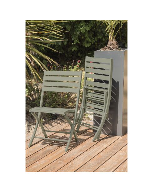 Gartenset MARIUS-TB110-KAKI Klapptisch + 4 MARIUS-CP-KAKI Klappstühle in Khaki