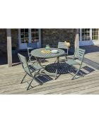 Gartenset MARIUS-TB110-KAKI Klapptisch + 4 MARIUS-CP-KAKI Klappstühle in Khaki