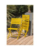 Gartenset MARIUS-TB110-MOUTARD Klapptisch + 4 MARIUS-CP-MOUTARD Klappstühle senfgelb