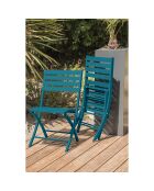 Gartenset MARIUS-TB140-CANARD Klapptisch + 4 MARIUS-CP-CANARD Klappstühle in Entenblau