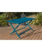 Marius opvouwbare tuintafel in eendenblauw aluminium - 140x80x73 cm