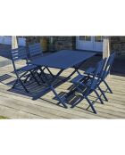 Gartenset MARIUS-TB140-MARINE Klapptisch + 4 MARIUS-CP-MARINE Klappstühle mitternachtsblau