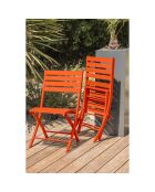 Gartenset MARIUS-TB140-ORANGE Klapptisch + 4 MARIUS-CP-ORANGE Klappstühle
