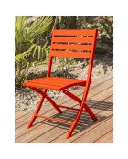 Gartenset MARIUS-TB140-ORANGE Klapptisch + 4 MARIUS-CP-ORANGE Klappstühle