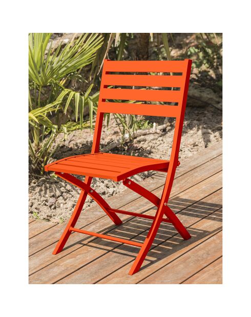 Gartenset MARIUS-TB140-ORANGE Klapptisch + 4 MARIUS-CP-ORANGE Klappstühle