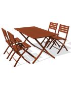 MARIUS-TB140-TERRA Gartenklapptisch + 4 MARIUS-CP-TERRA Terrakotta-Klappstühle
