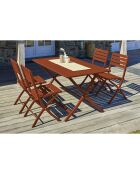 MARIUS-TB140-TERRA Gartenklapptisch + 4 MARIUS-CP-TERRA Terrakotta-Klappstühle