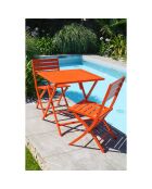 Gartenset MARIUS-TB70-ORANGE Klapptisch + 2 MARIUS-CP-ORANGE Klappstühle in Orange
