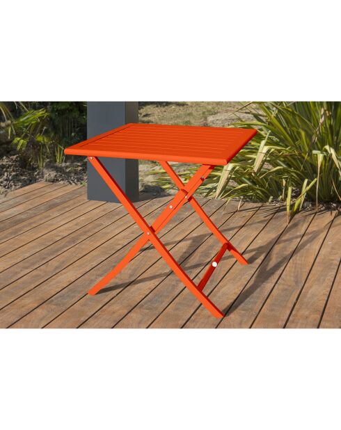 Gartenset MARIUS-TB70-ORANGE Klapptisch + 2 MARIUS-CP-ORANGE Klappstühle in Orange