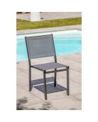 2 TOLEDE-CH stapelbare antracietgrijze tuinstoelen - 48x56x87 cm