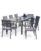 Gartenset TOLEDE Tisch 8 Personen Anthrazitgrau