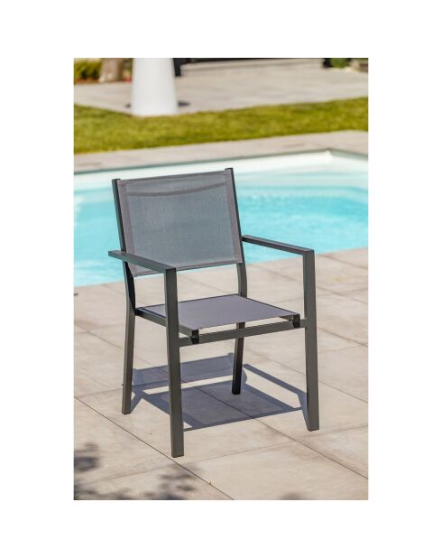 Gartenset TOLEDE Tisch 8 Personen Anthrazitgrau